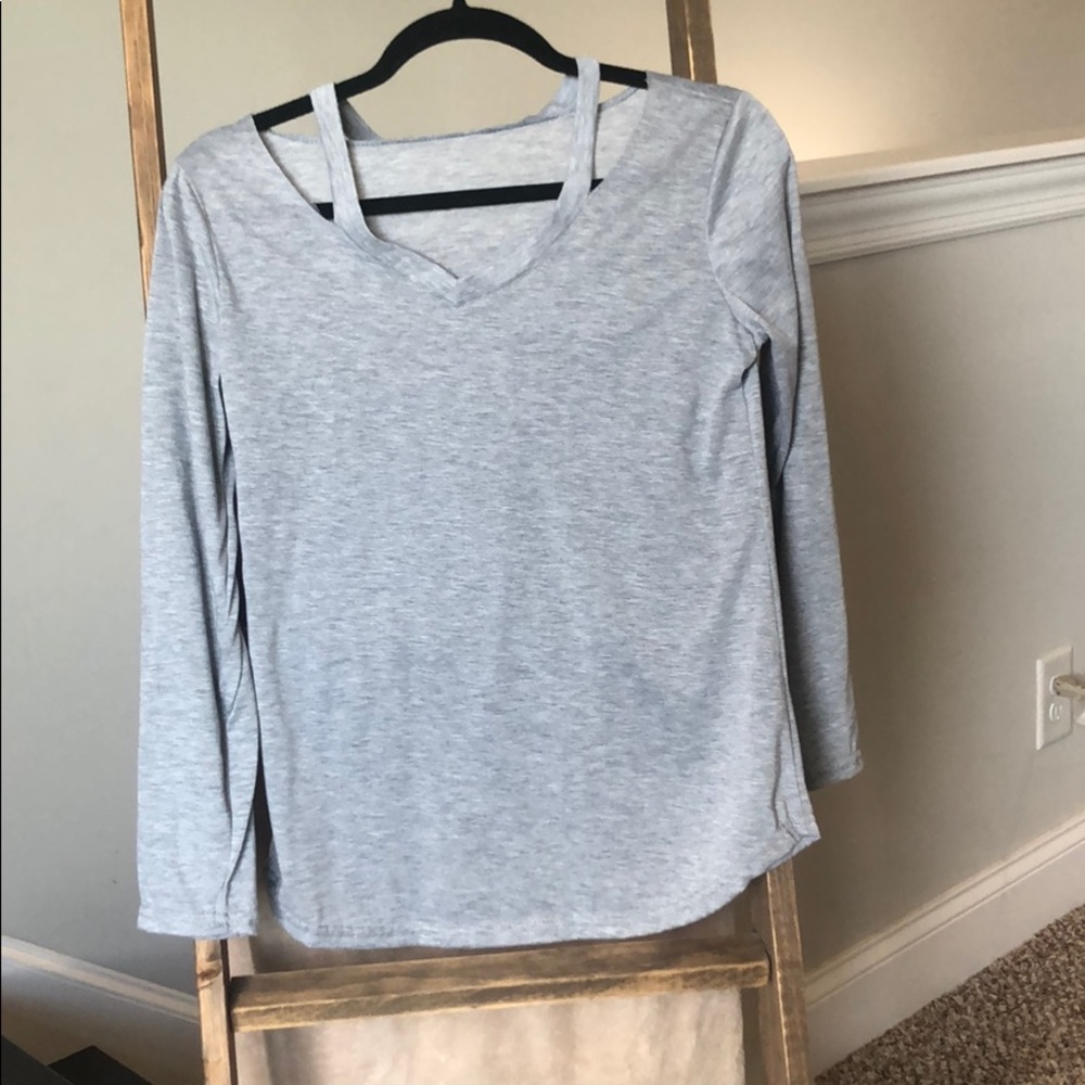 long sleeve grey shirt